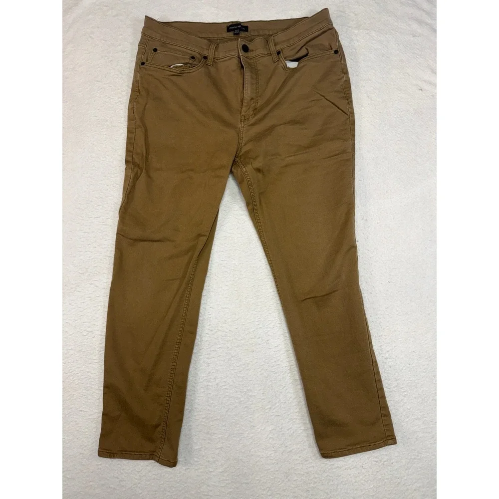 Banana Republic Mens Slim Fit 5-Pocket Chino Pants Tobacco Brown 36x30